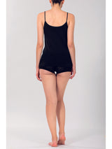 Canotta top in double intimo di lana e cotone