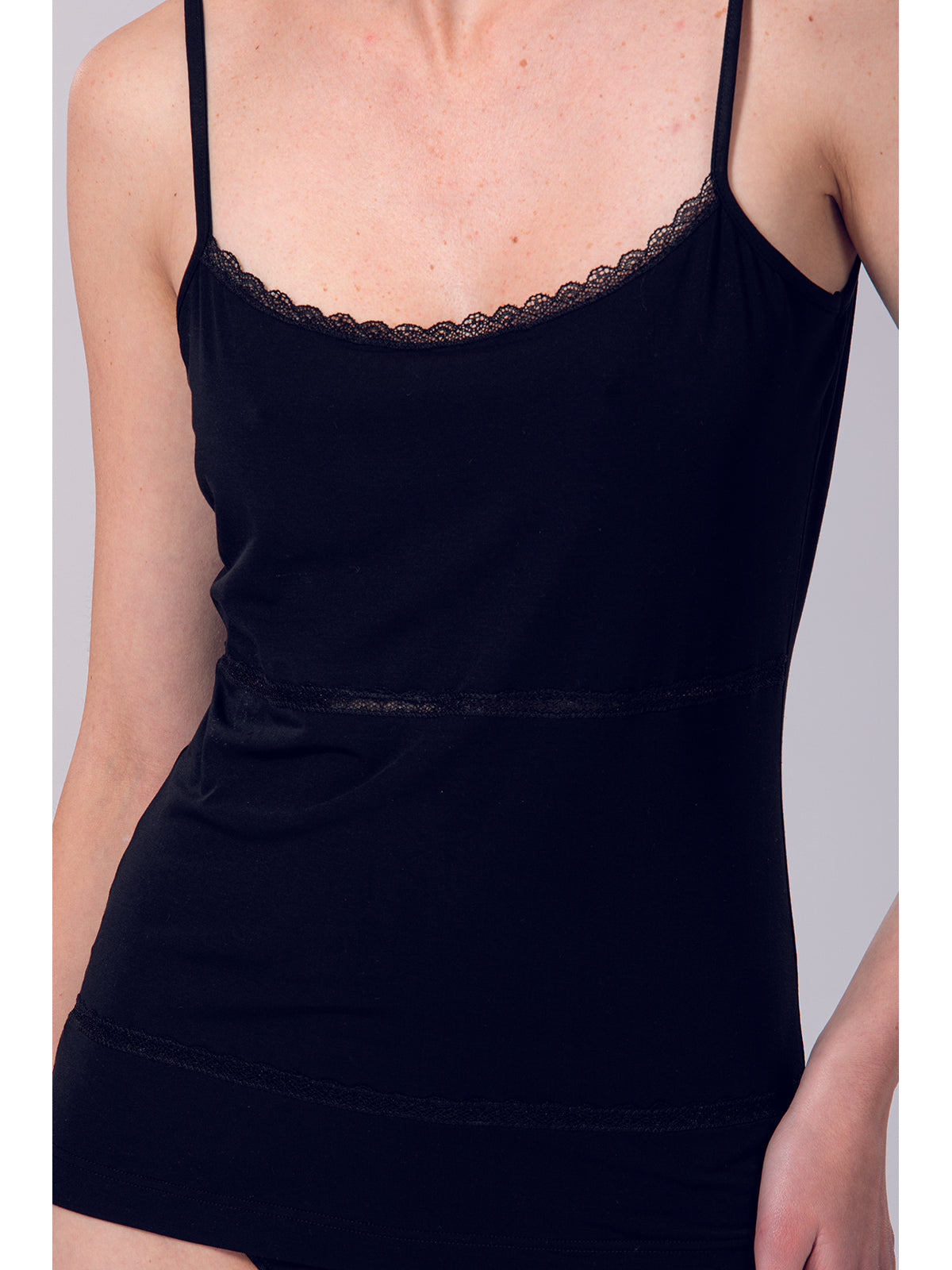 Canotta top in micromodal elasticizzato Nero Boglietti