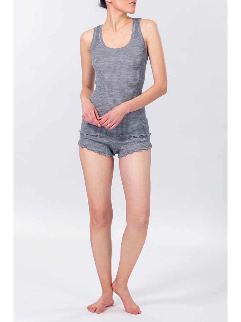 WRAP-AROUND WOOL-SILK TANK TOP