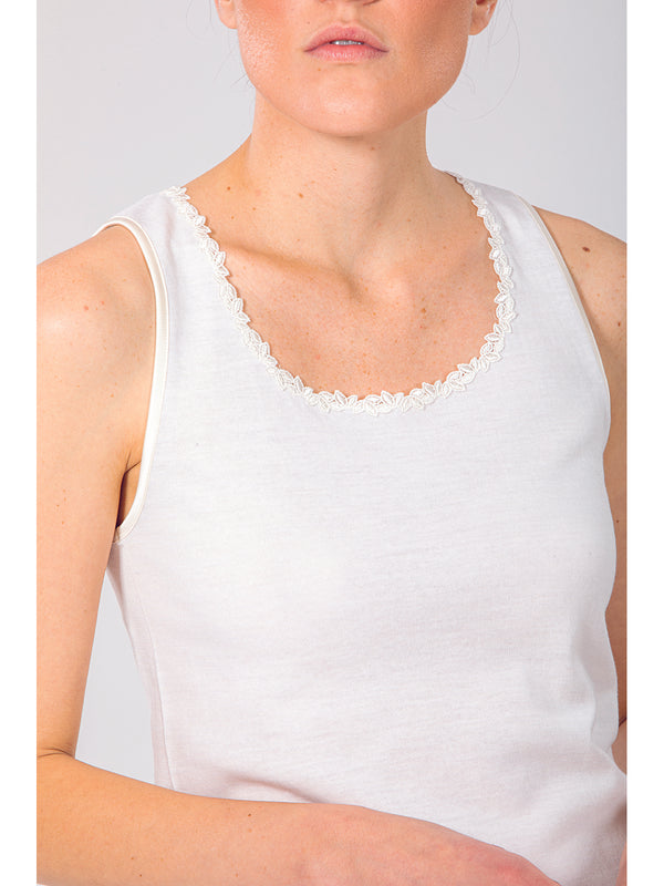 DOUBLE UNDERWEAR TANK TOP MADE OF WOOL AND COTTON