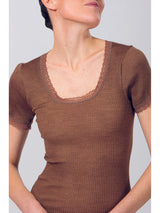 T-SHIRT  EN LAINE ET SOIE ENVELOPPANT