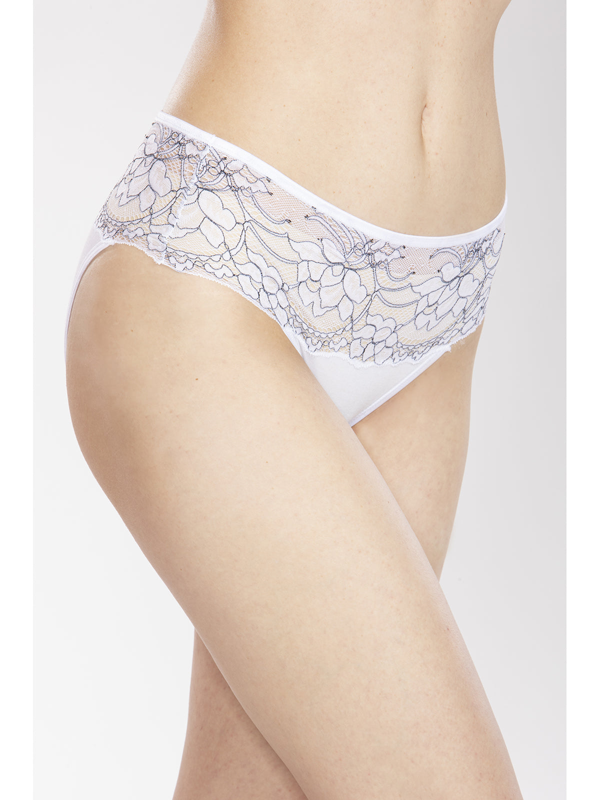 Slip con pizzo elastico in morbido modal Bianco Boglietti