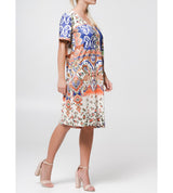 Stretch dress with short sleeves