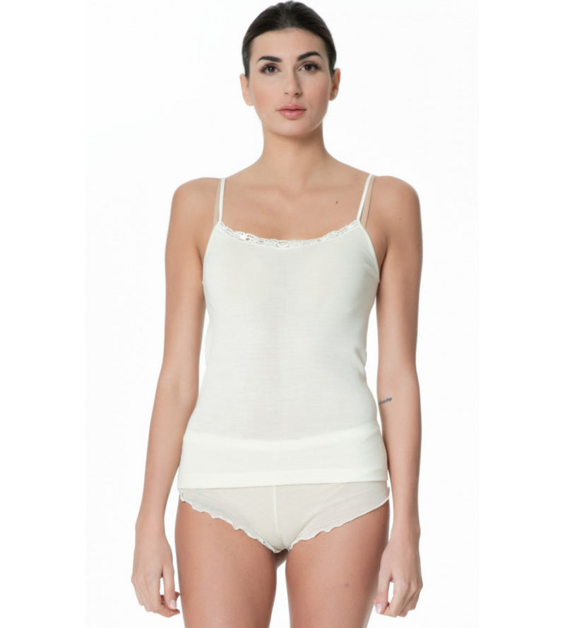 Tank top in wool and silk