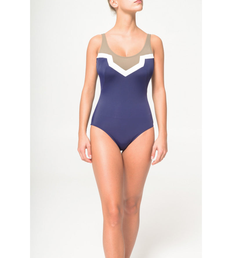 One-piece swimsuit with soft cups