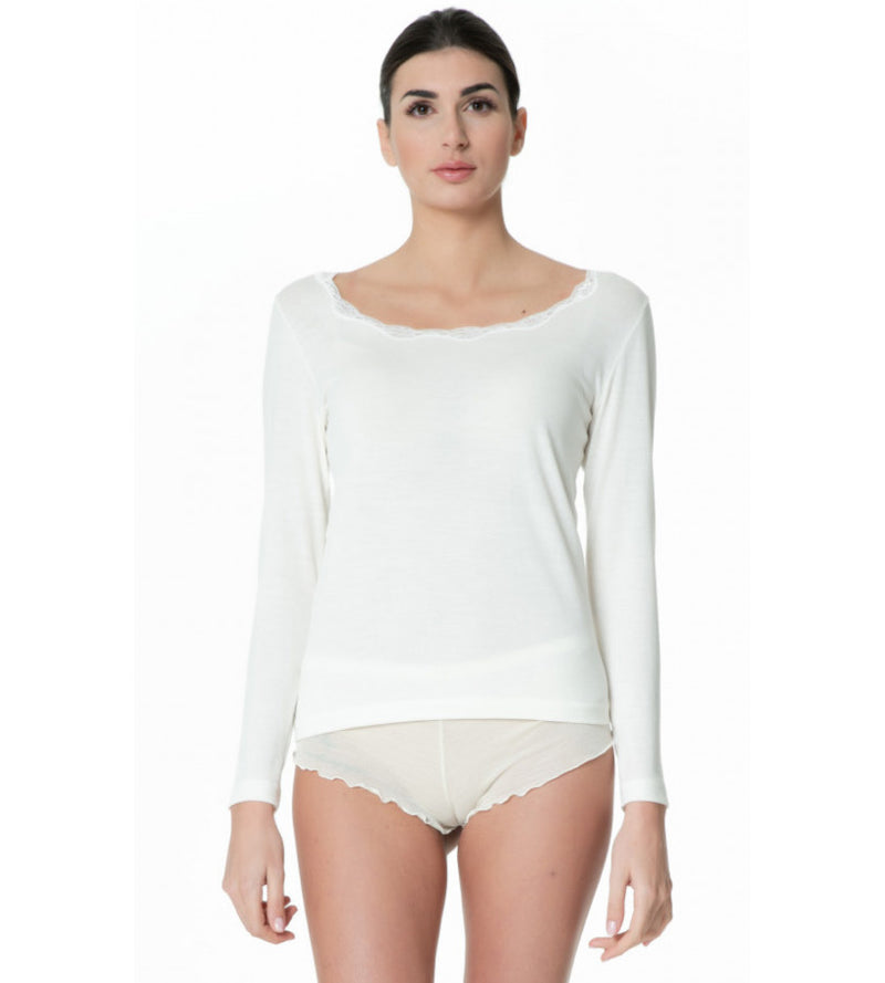 Maglietta in lana e cotone