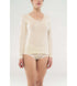 Maglietta in pura lana con pizzo macramé Boglietti
