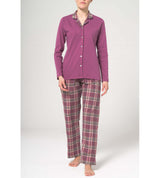 Pigiama cardigan in flanella petto bavero