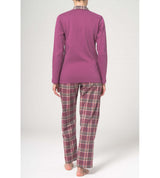 Pigiama cardigan in flanella petto bavero