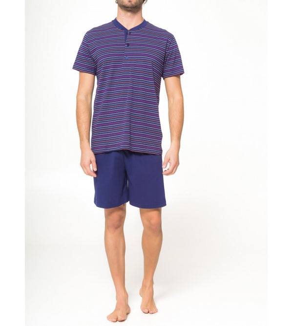 100% cotton yarn-dyed jersey short pyjamas