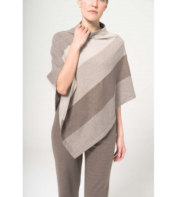 Cape poncho with mock neck